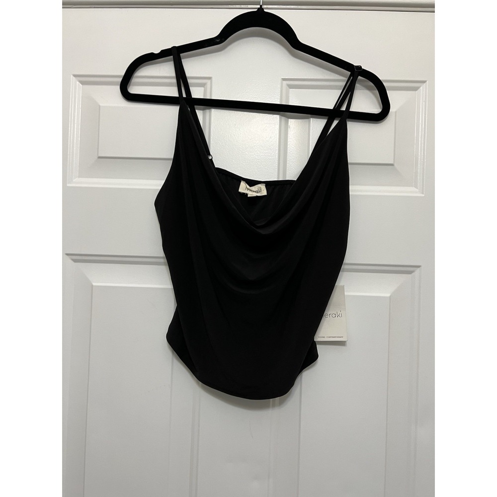 Meraki Black Cropped Tank Top Cami Women's Juniors XL 520